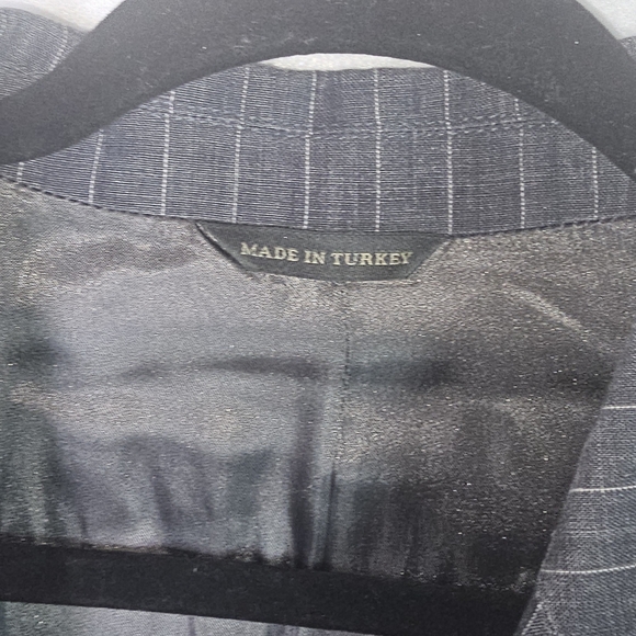 Banana Republic Men’s Pinstripe Linen Blend Blazer 46S Gray 2-Button Suit Jacket - Picture 4 of 13